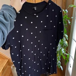 H&M Short Sleeve Size Large Blue with White Spots